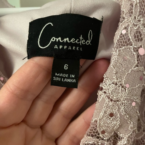 Sequined Lace Cowl-Neck Gown - Picture 2 of 5